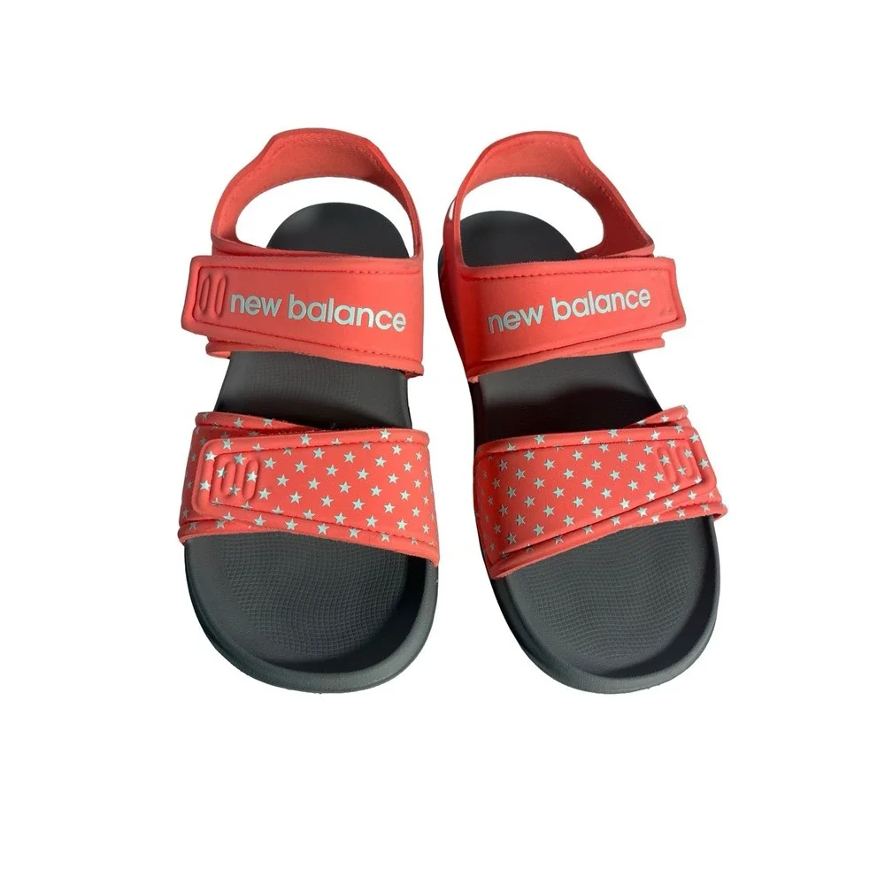 New Balance Kids' Adjustable Star Pattern Coral Sandals‎ Sz 2